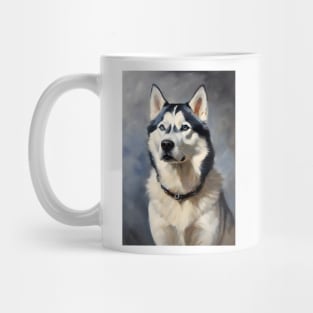 Siberian Husky Dog Breed Oil Painting Mug